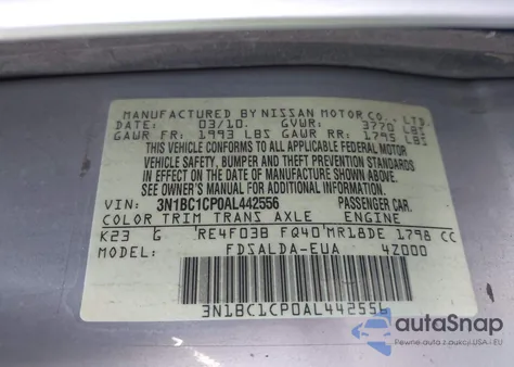2010 Nissan Versa 1.8S from USA, damaged, VIN 3N1BC1CP0AL442556